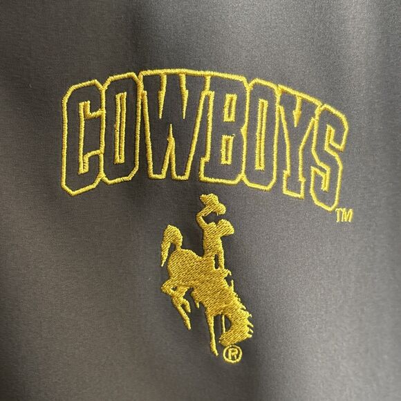 Wyoming Cowboys Russell Jacket Mens Small Brown Gold Full Zip Fleece Lined - Picture 5 of 11